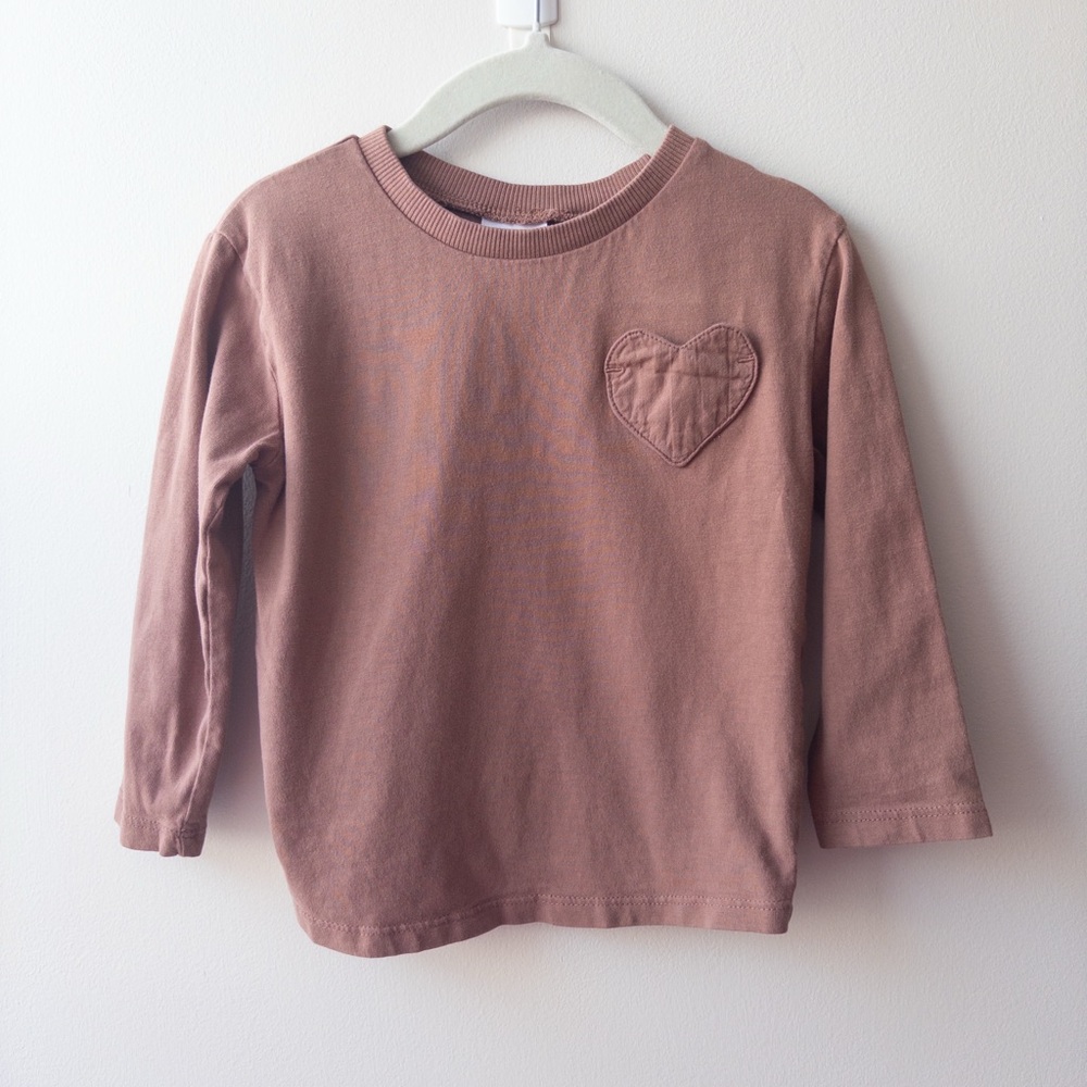 ZARA Heart Pocket Long Sleeve Top - 18-24m